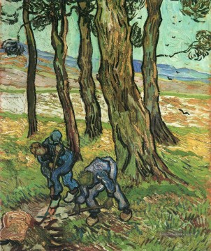 Zwei Diggers unter Bäumen Vincent van Gogh Ölgemälde